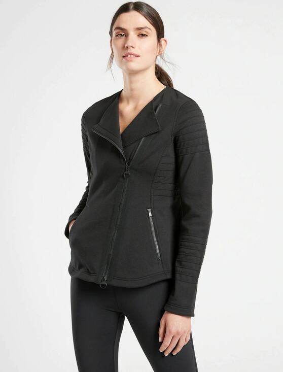 Athleta Tops - Athleta black moto Jacket women's size S